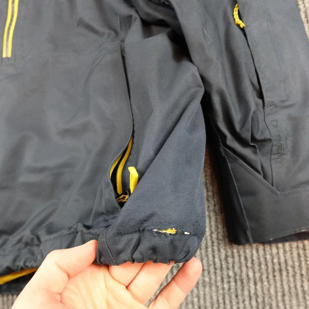The North Face DryVent Jacket Mens Large Blue Yellow Hooded Triclimate Shell